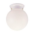 Cling 1-Light Glass Globe Ceiling Mount; White Finish CL636841
